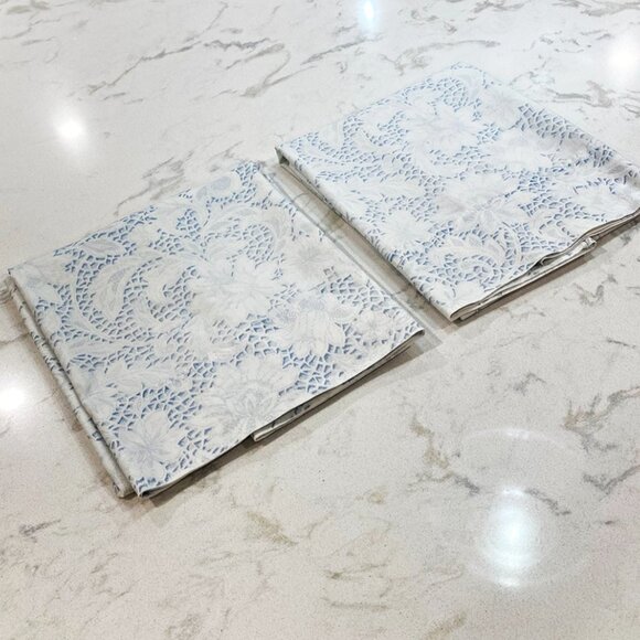 Vintage  Fieldcrest Perfection Pillowcases Set of 2 Standard Blue & White USA - Picture 1 of 7